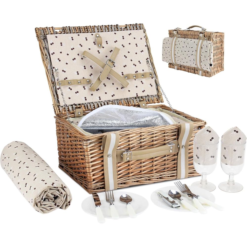 Outdoor Camping Set - Picnic Basket Set for 2 with