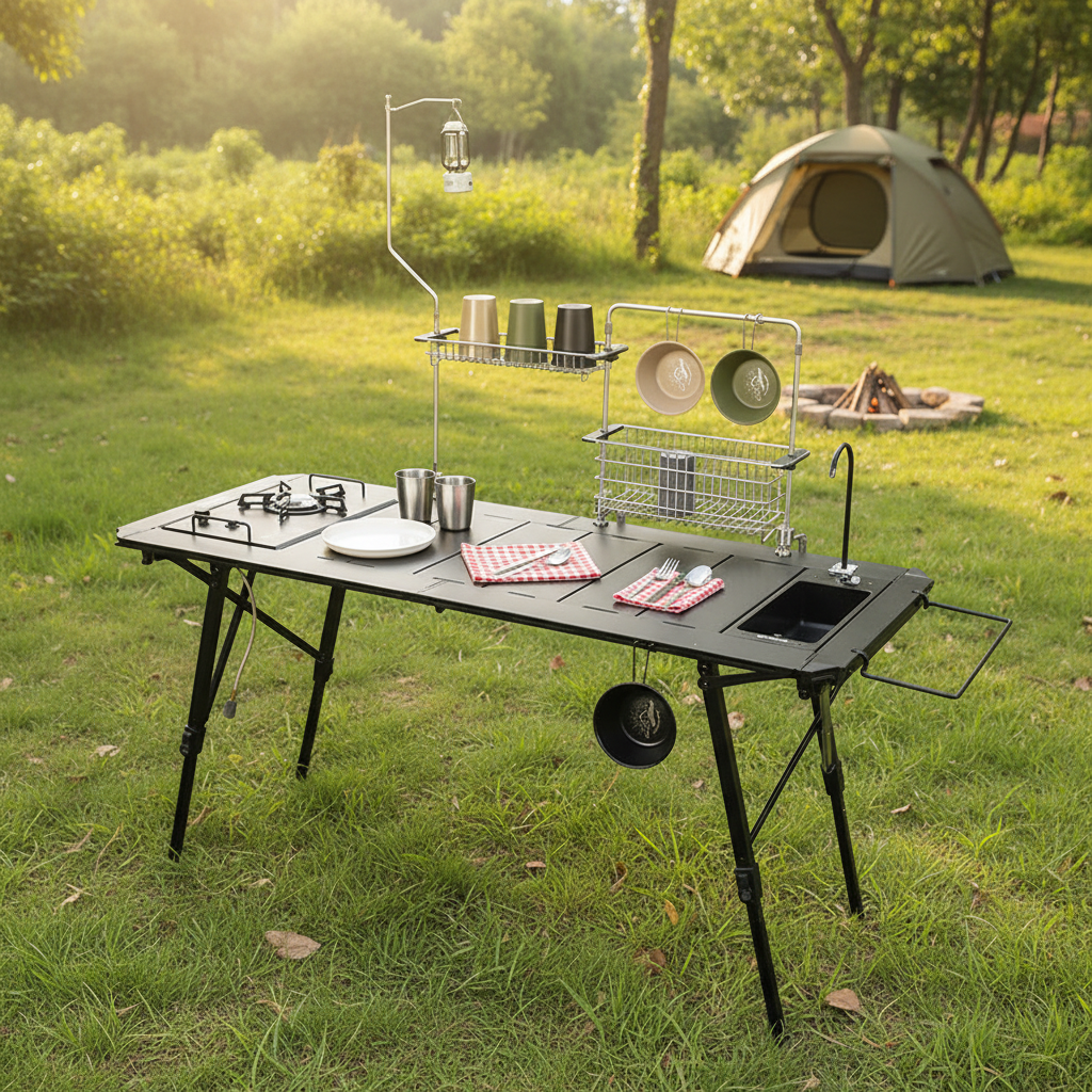 Outdoor Camping Table - Portable Aluminum Alloy Igt Table Outdoor