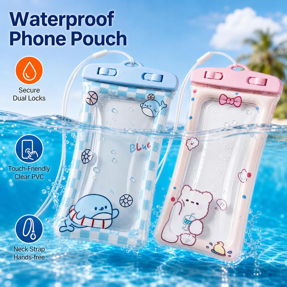 Dry Bag Waterproof - Cute Bear Waterproof Phone Case Transparent