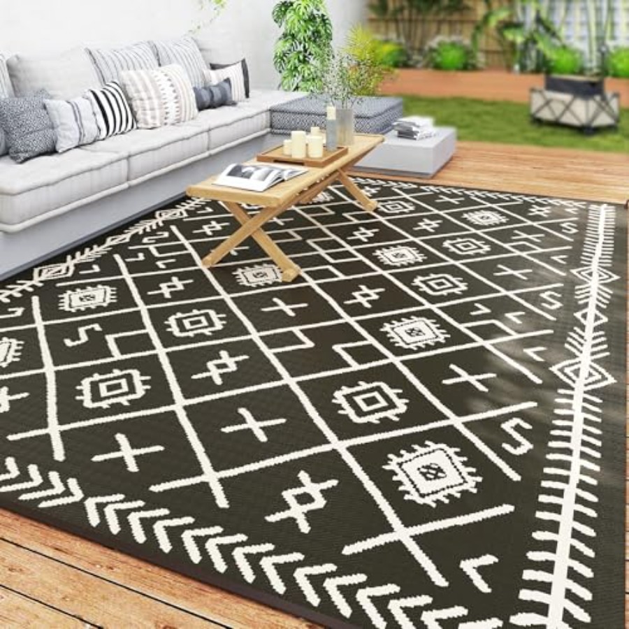 Outdoor Camping Decke - Reversible Outdoor Rug for Backyard Deck