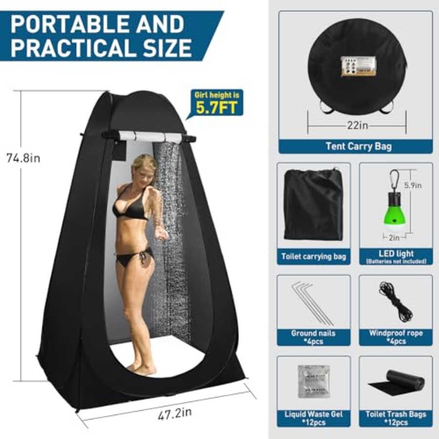 Portable Camping Toilet with P - Outdoor Camping Toilet Tent 리뷰 및 가격
