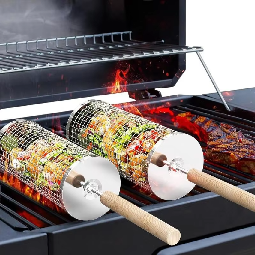Round Barbecue Grill Basket Se - Outdoor Camping Set 리뷰 및 가격