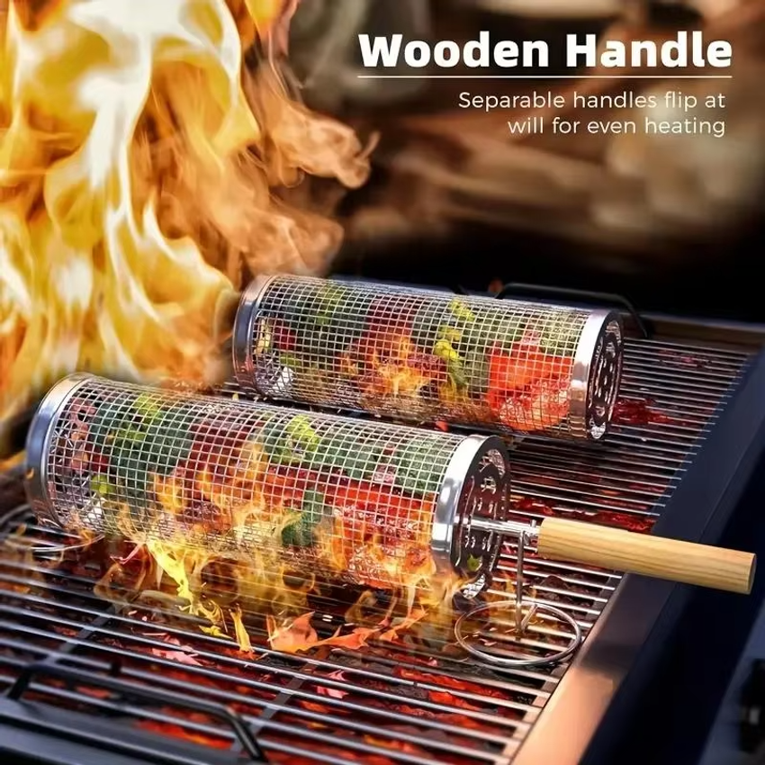 Round Barbecue Grill Basket Se - Outdoor Camping Set 리뷰 및 가격