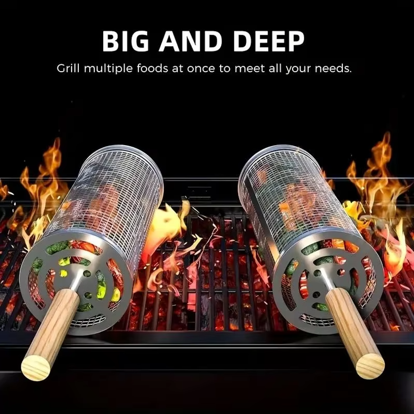 Round Barbecue Grill Basket Se - Outdoor Camping Set 리뷰 및 가격