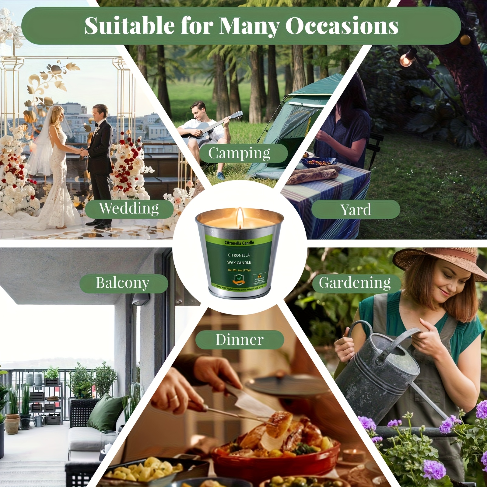 4pcs Citronella Candles Outdoo - Outdoor Camping Set 리뷰 및 가격