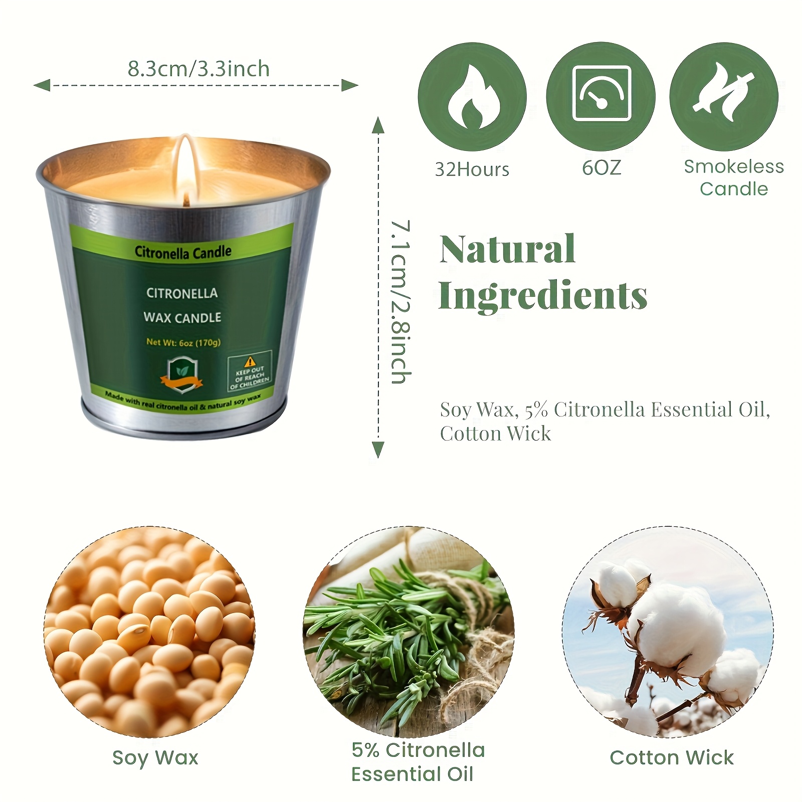4pcs Citronella Candles Outdoo - Outdoor Camping Set 리뷰 및 가격
