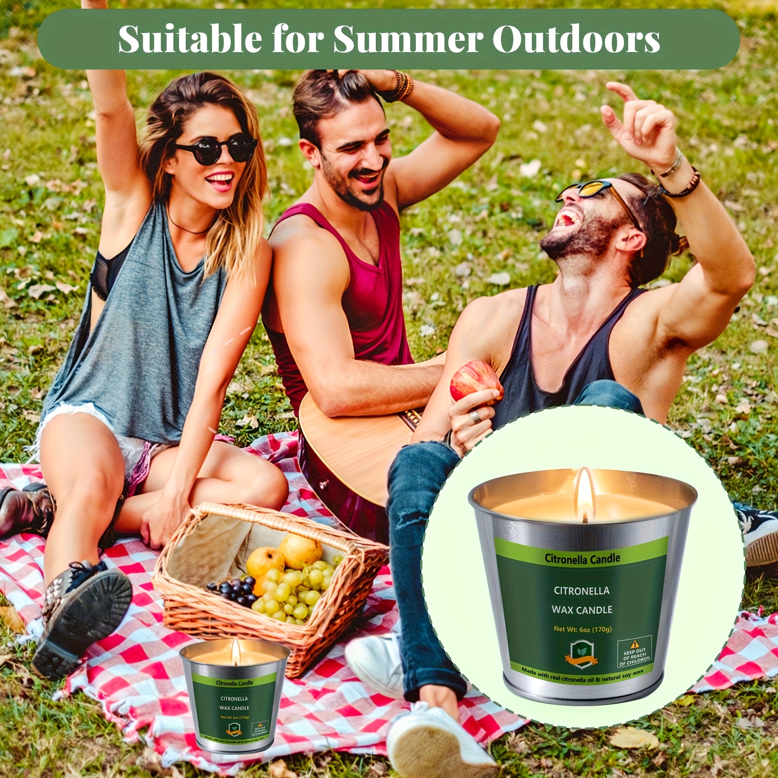 4pcs Citronella Candles Outdoo - Outdoor Camping Set 리뷰 및 가격