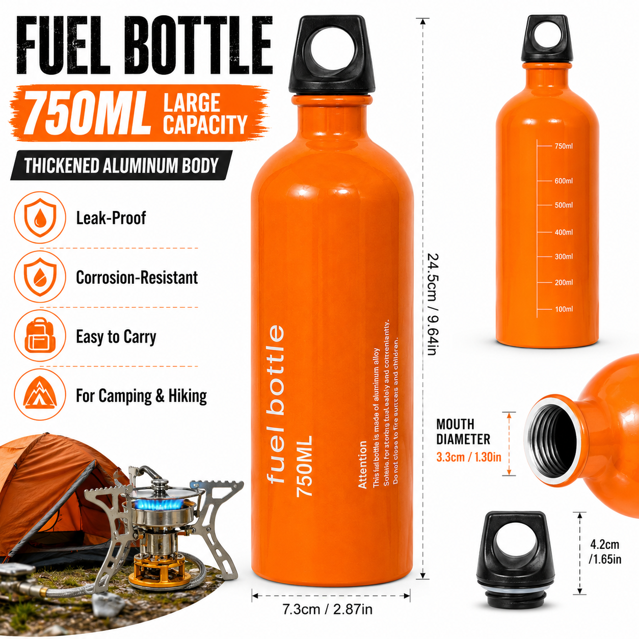 750ml Aluminum Fuel Bottle Cam - Outdoor Gas Camping Oven 리뷰 및 가격