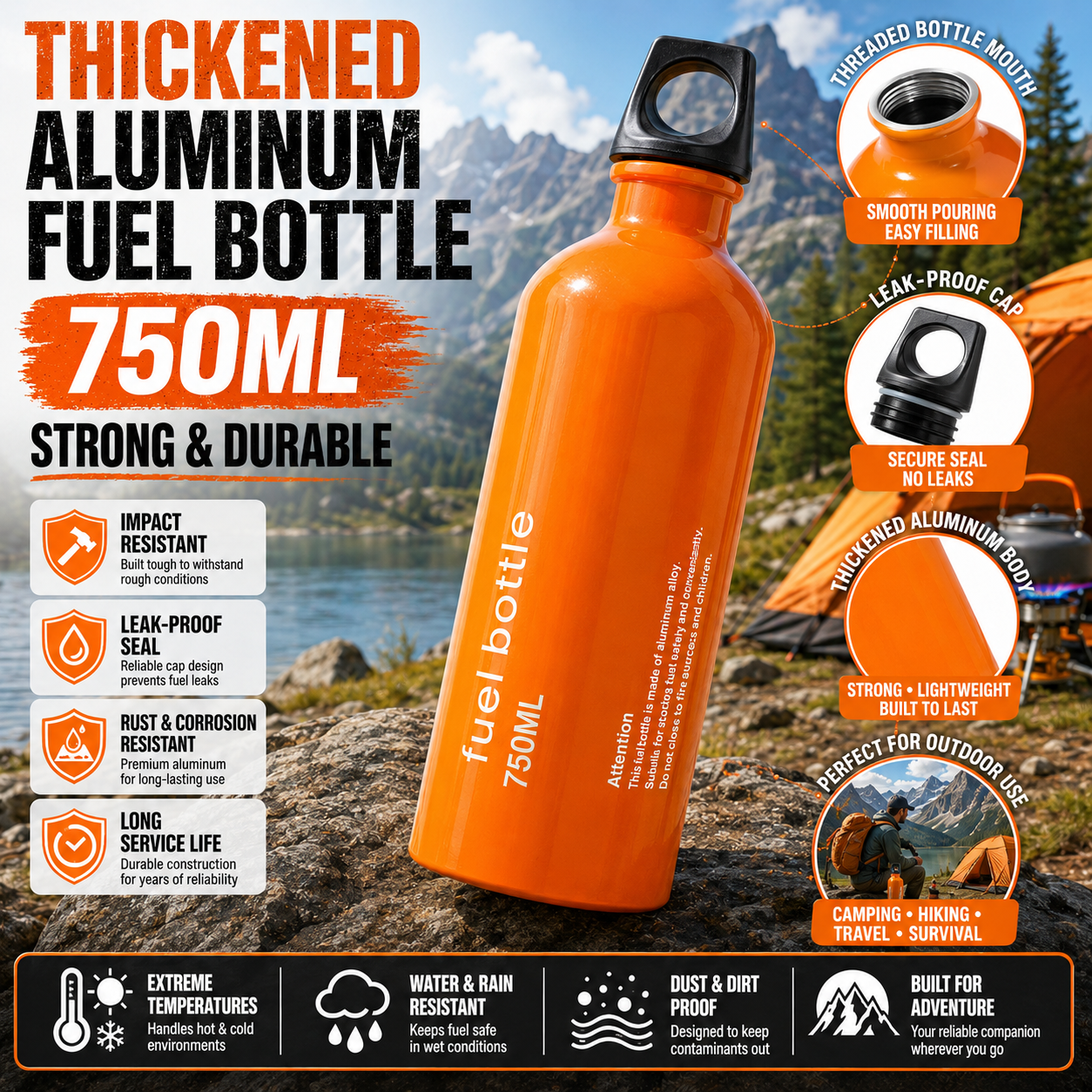 750ml Aluminum Fuel Bottle Cam - Outdoor Gas Camping Oven 리뷰 및 가격