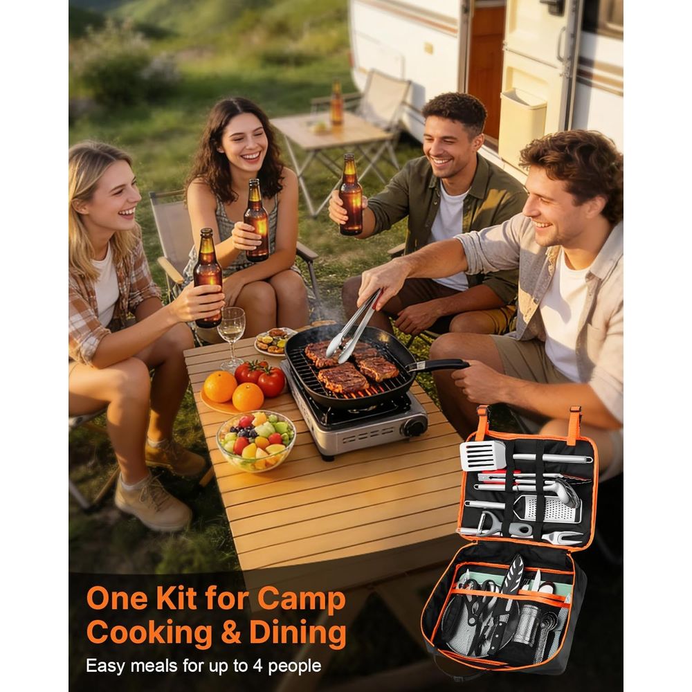 Compact Camping Kitchen Set wi - Camp Utensil Set 리뷰 및 가격
