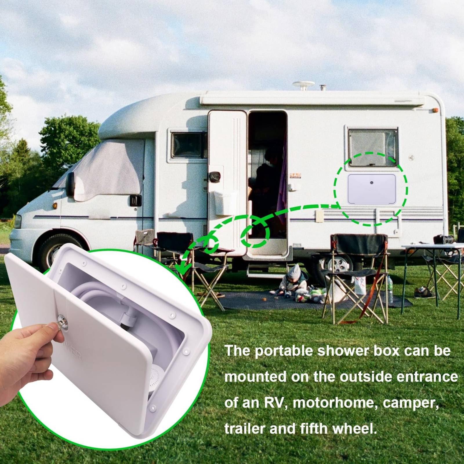 RV Exterior Shower Box Compact - Outdoor Camping Set 리뷰 및 가격