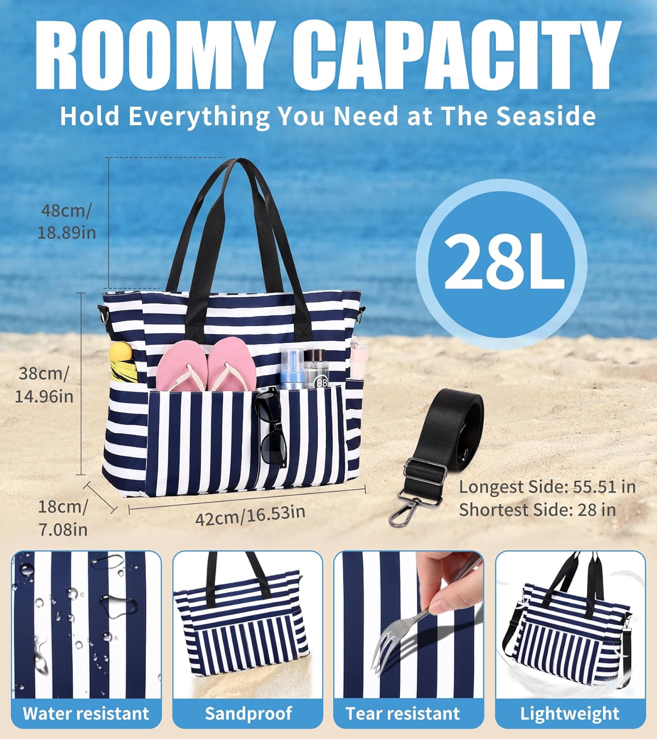 Large Waterproof Beach Bag wit - Dry Bag Waterproof 리뷰 및 가격