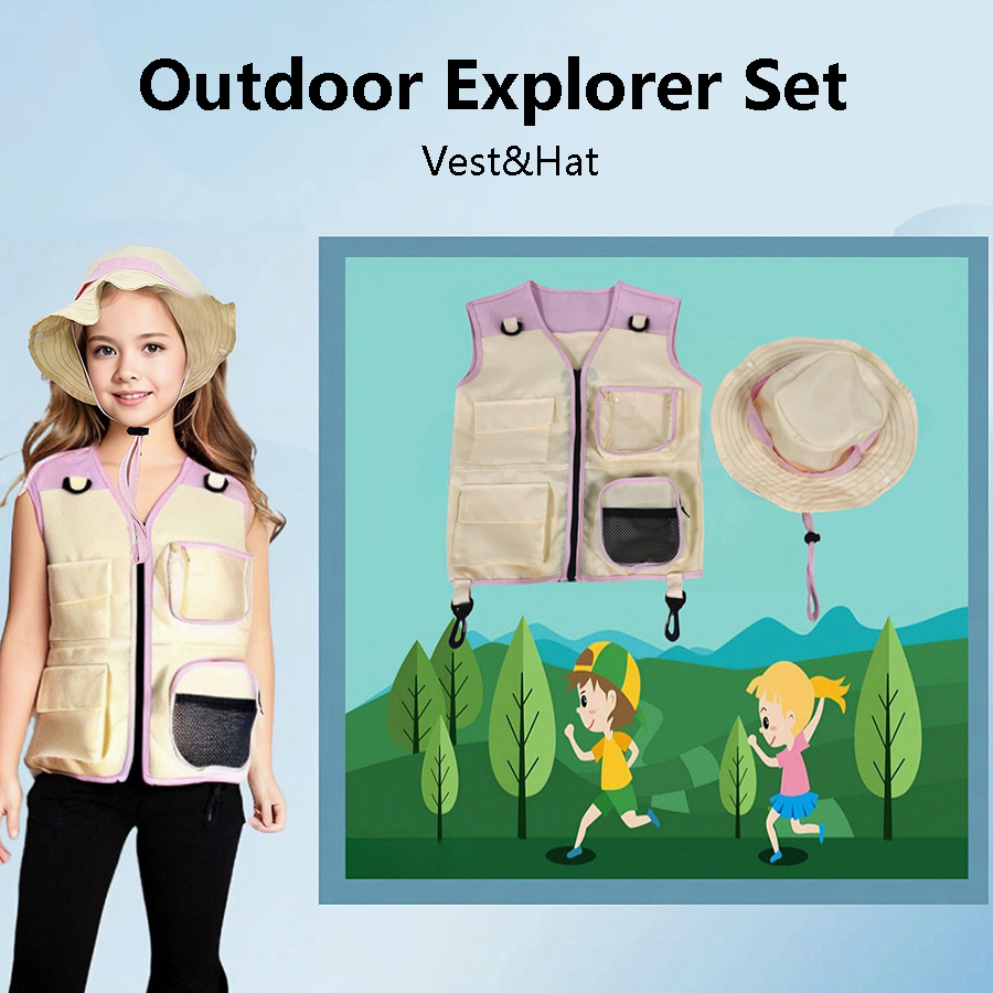 Children Explorer Vest Hat Sui - Outdoor Camping Activities For Kids 리뷰 및 가격