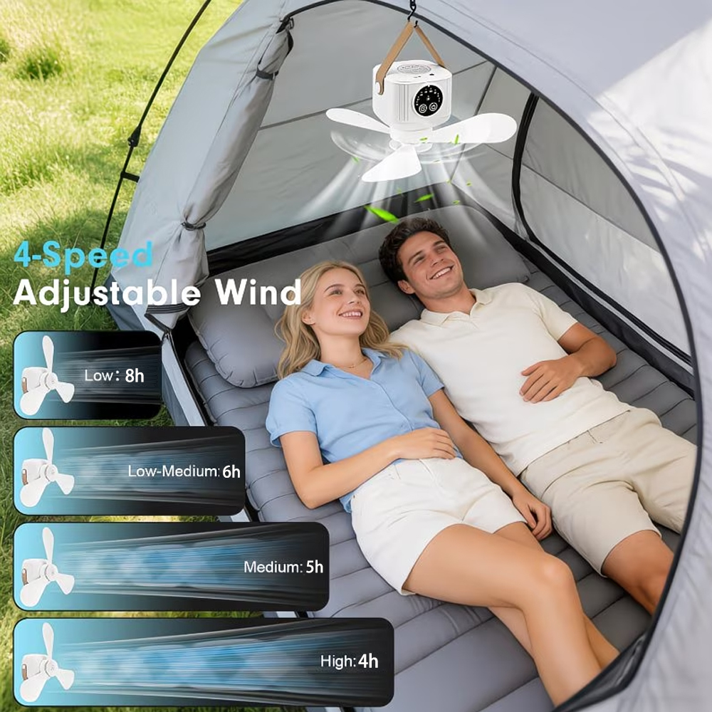 Portable Ceiling Fan with Ligh - Outdoor Camping Ventilator 리뷰 및 가격
