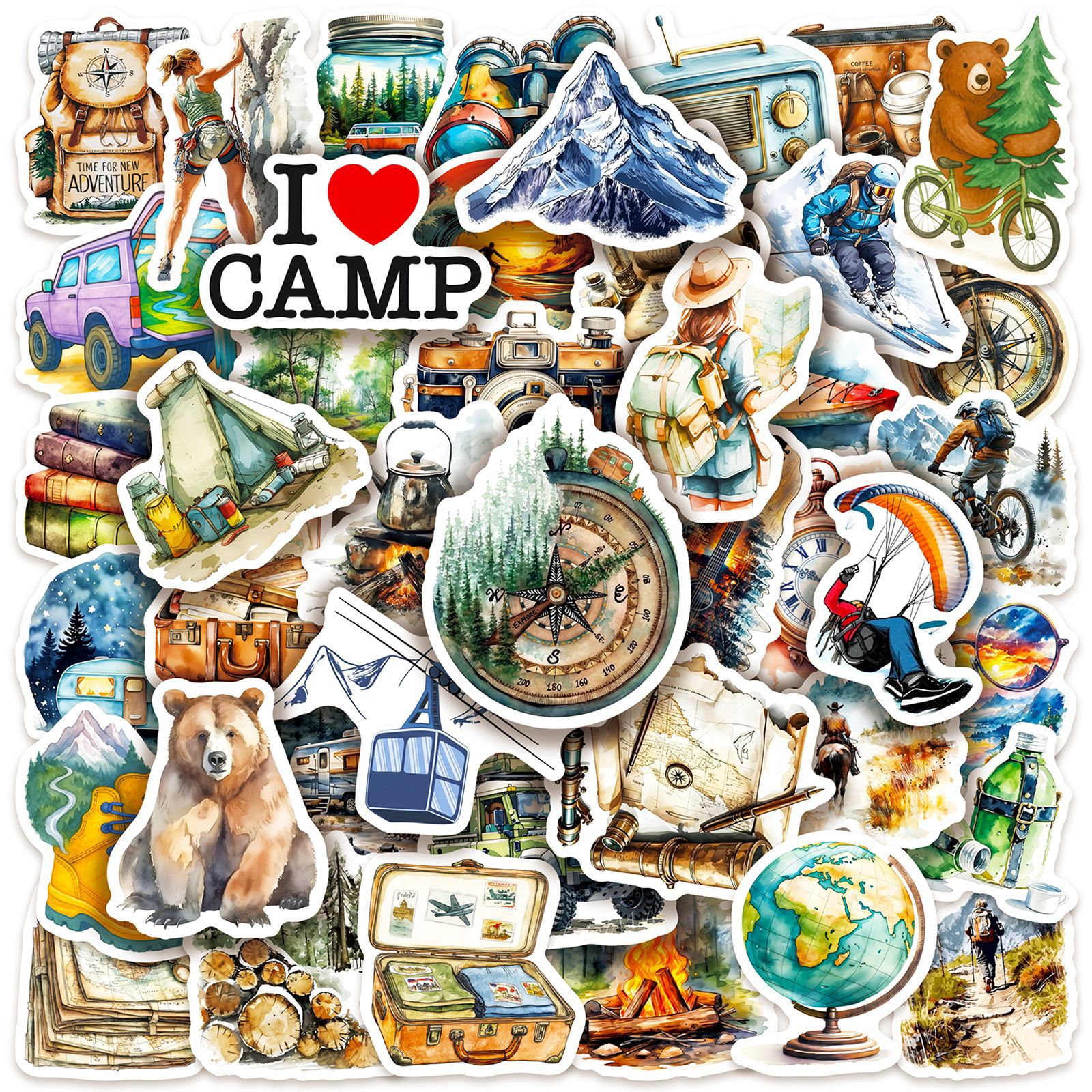 10/50PCS Travel Cartoon Sticke - Outdoor Camping Activities For Kids 리뷰 및 가격