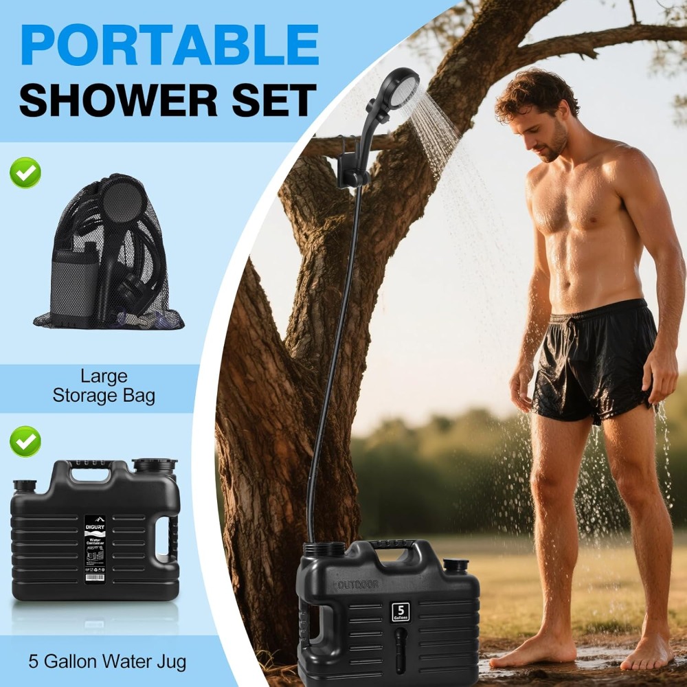 Portable Camping Shower with 5 - Outdoor Camping Water Jug 리뷰 및 가격