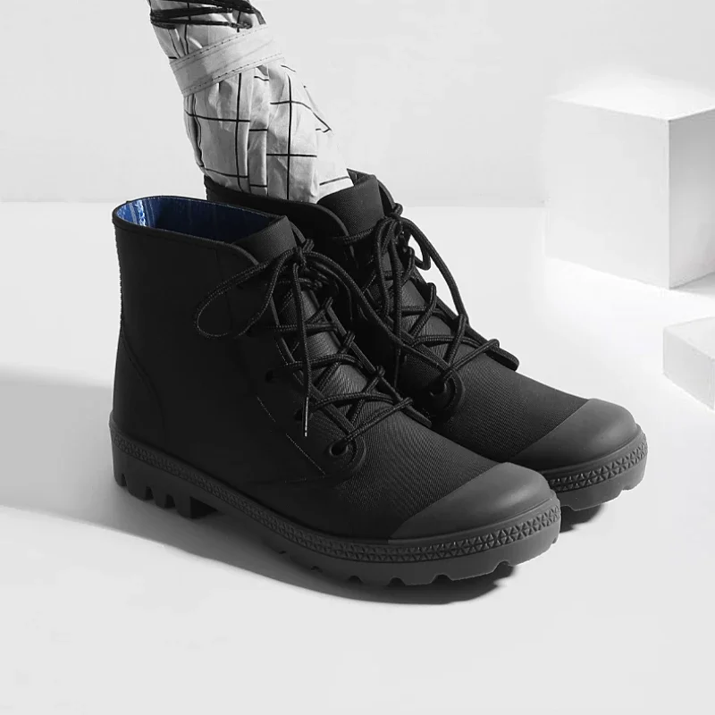 Winter Men Rain Boots Lace-up  - Outdoor Camping In Winter 리뷰 및 가격